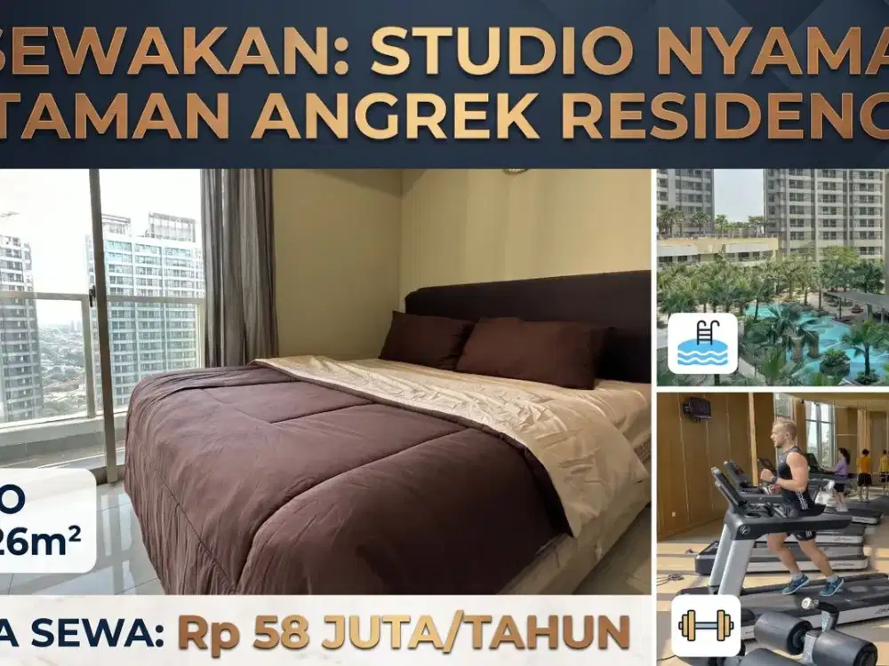 DISEWAKAN SEWA APARTEMEN APART STUDIO TAMAN ANGGREK RESIDENCE FULL FURNISH