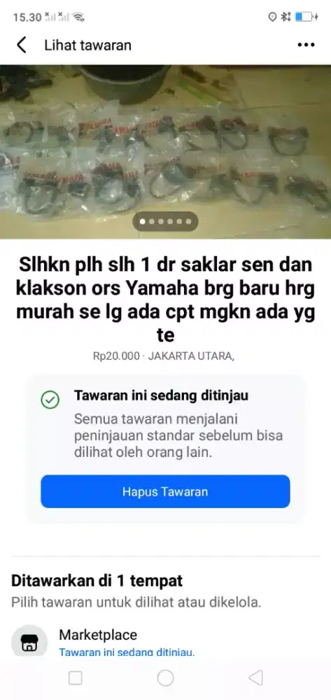 Slhkn plh slh 1 dr saklar sen & klakson asli Yamaha brg baru hrg murah