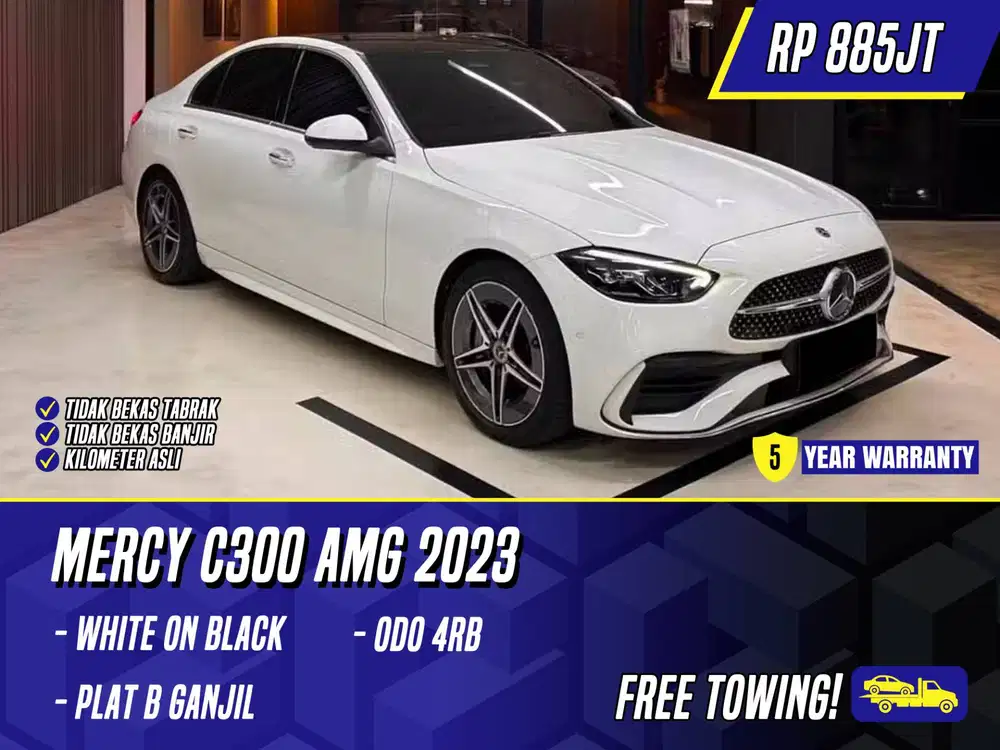 Mercedes Benz C300 AMG 2023 White on Black Putih Mercy C 300