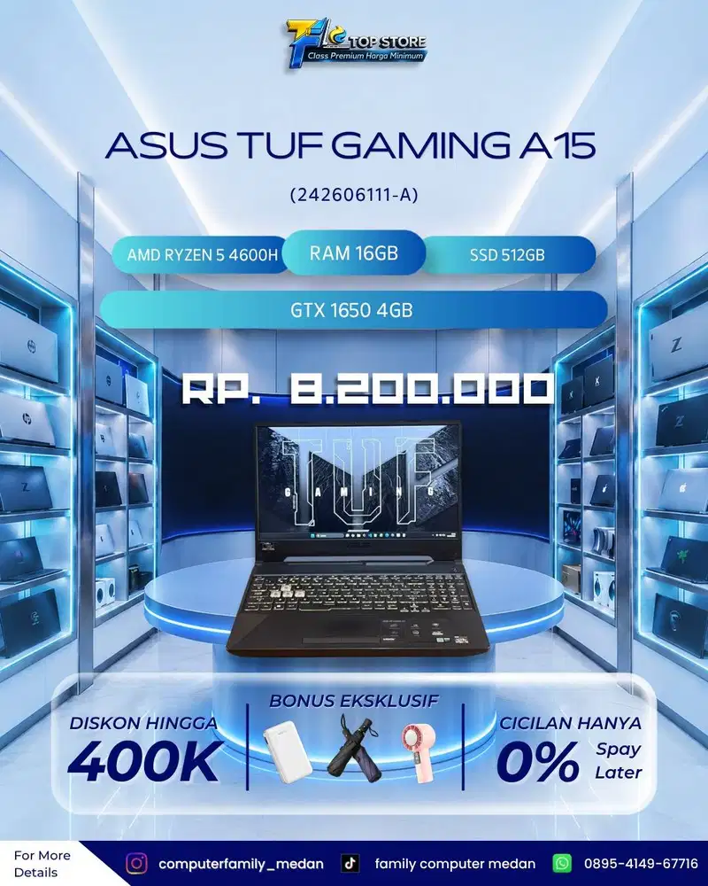 ASUS TUF GAMING A15 FX506IH AMD RYZEN 5-4600H RAM 16GB SSD 512GB NVIDI
