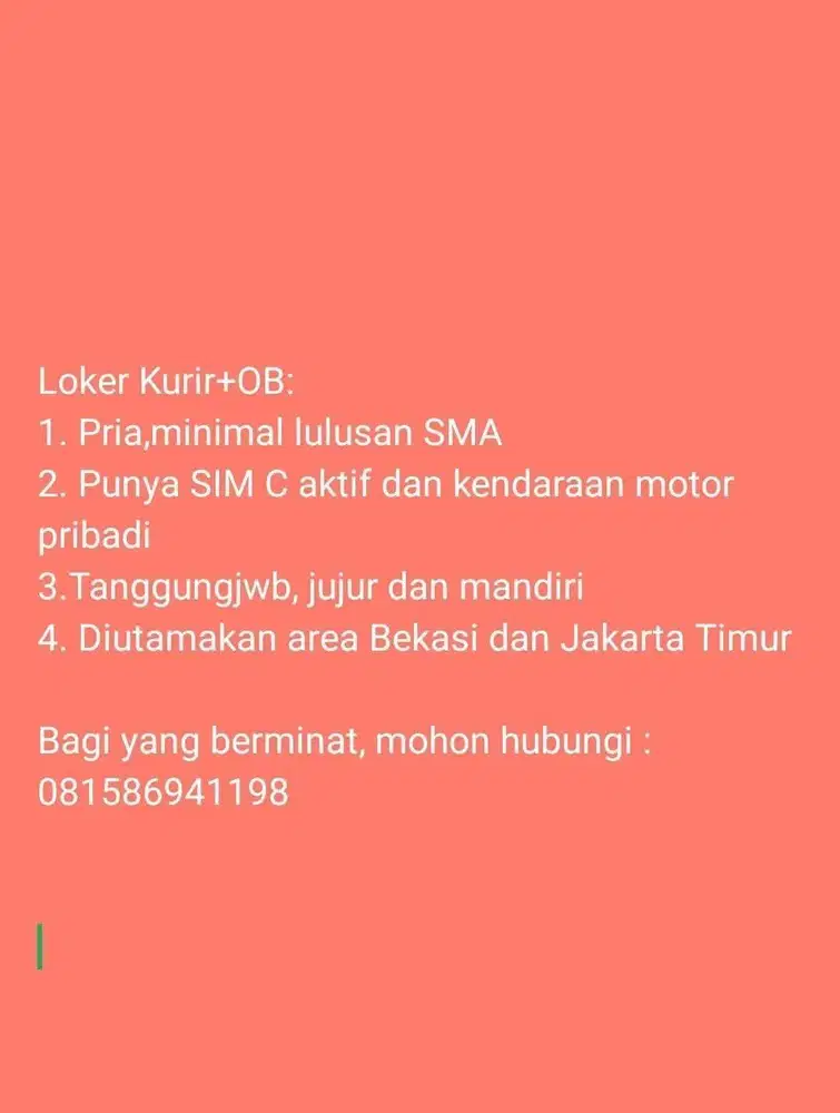 Loker Kurir-Office Boy