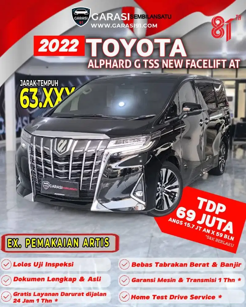 ‼️X pemakaian Artis Toyota Alphard G TSS AT 2022 facelift