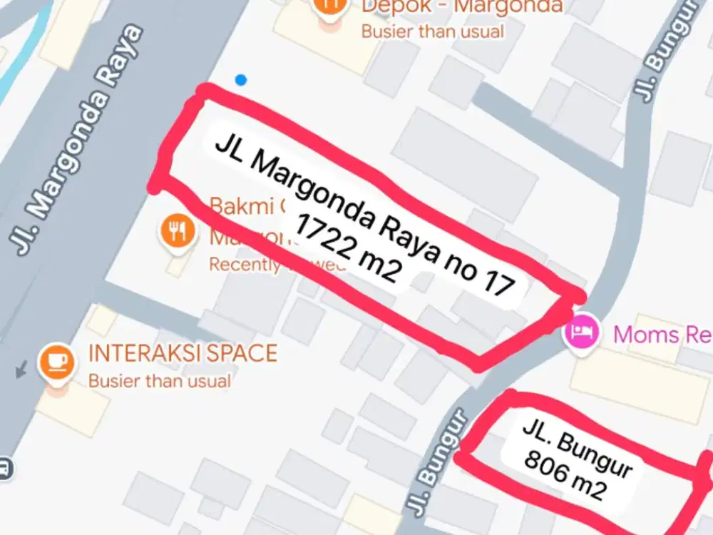 Tanah kosong seberang Balaikota Margonda Raya