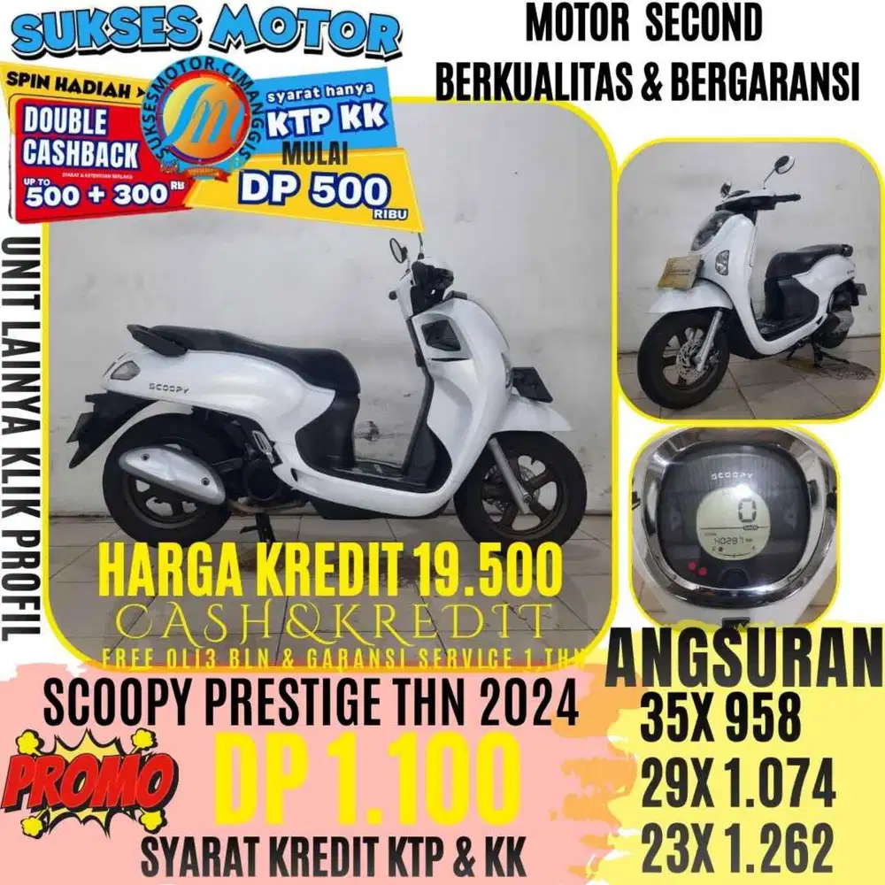 NEW SCOOPY PRESTIGE TAHUN 2024 BERGARANSI CASHBACK UPTO 3OORBUAN