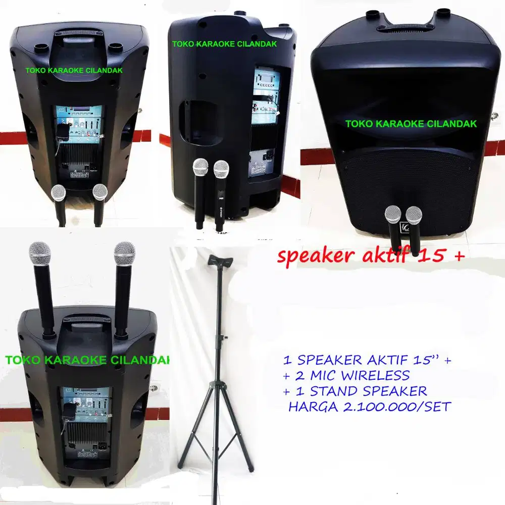 speaker aktif lengkap mic wireless kualitas bagus top