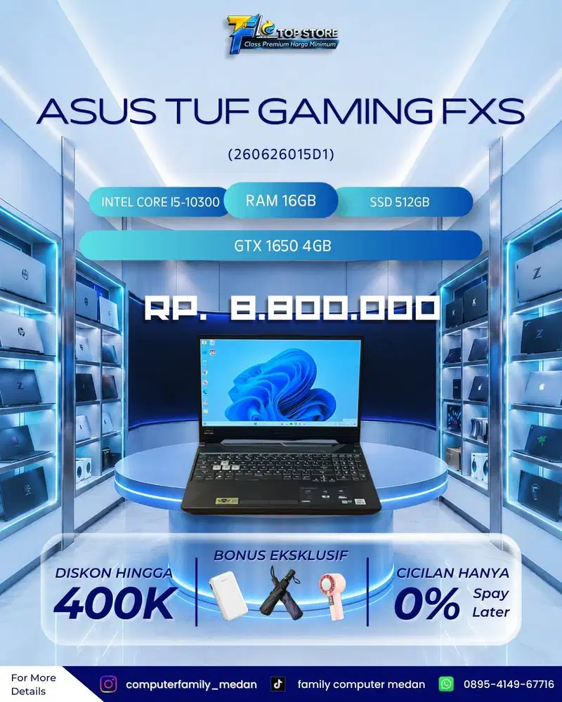 ASUS TUF GAMING FXS06LHB INTEL CORE 15-16/512 GB GTX 1650 4GB