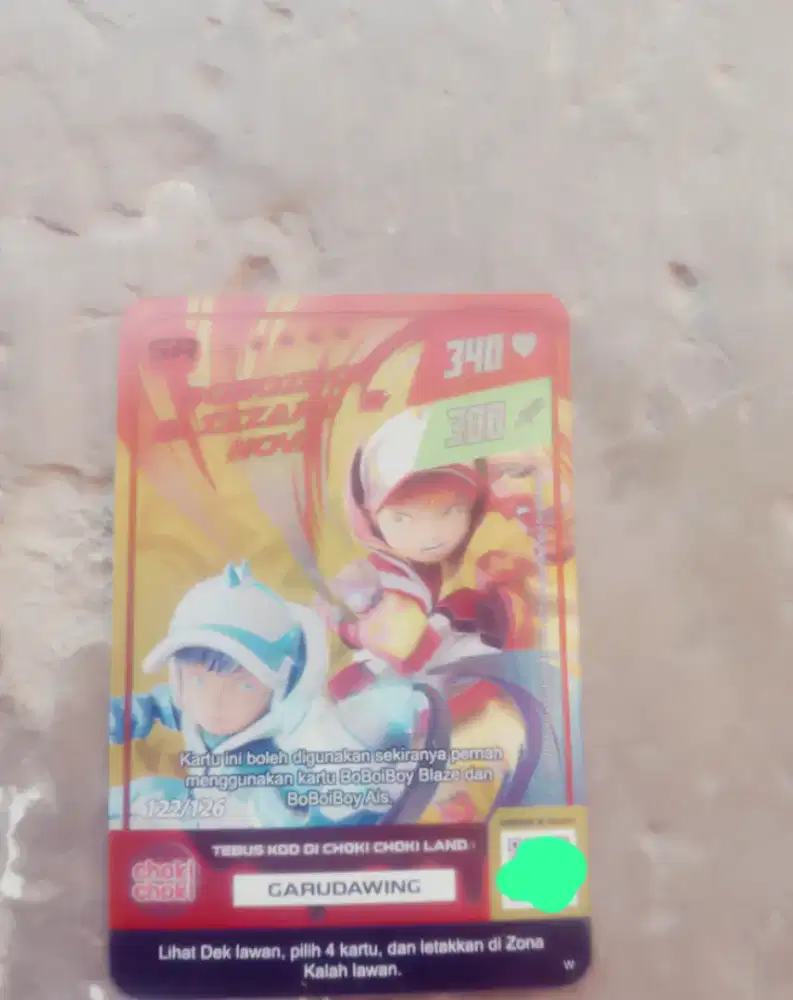 Jual kartu Boboiboy(BLIZZARD G NOVA YANG LANGKA)