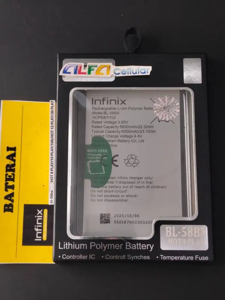 Baterai Infinix Hot 9 Play/Hot 10 Play/Hot 10s/Hot 11/Hot 12 Play