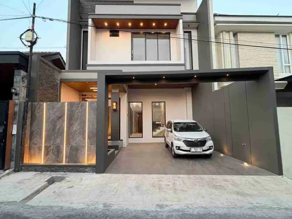 RUMAH MEWAH 2 LANTAI TROPIS KONTEMPORER MODERN DI PURWOMARTANI SLEMAN DEKAT KAMPUS UKRIM