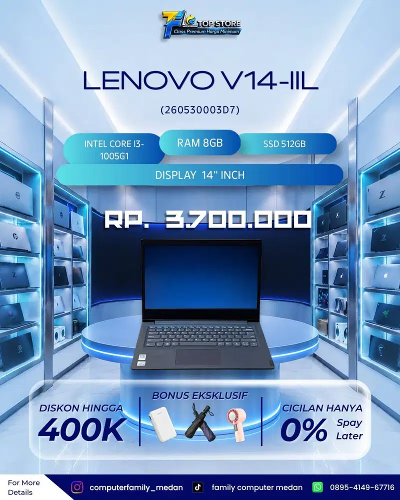 LENOVO V14-IIL 14INC CORE I3,1005GI RAM 8GB/512 SSD