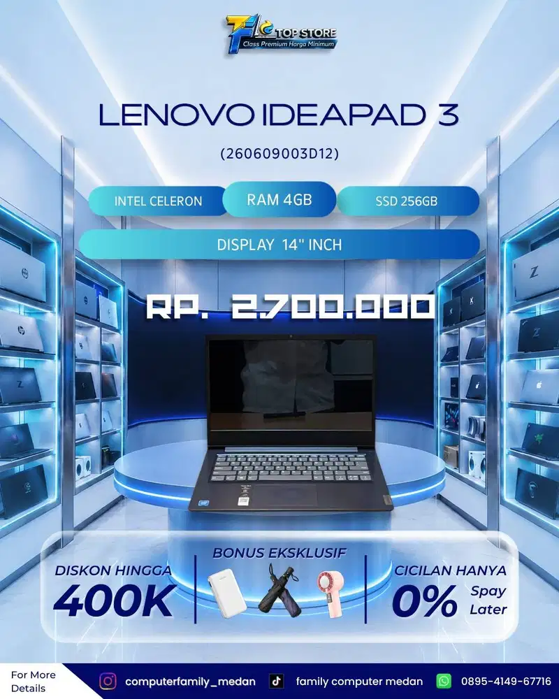 LENOVO IDEAPAD 3 NAVYBLUE INTEL CELERON SSD 4/256GB