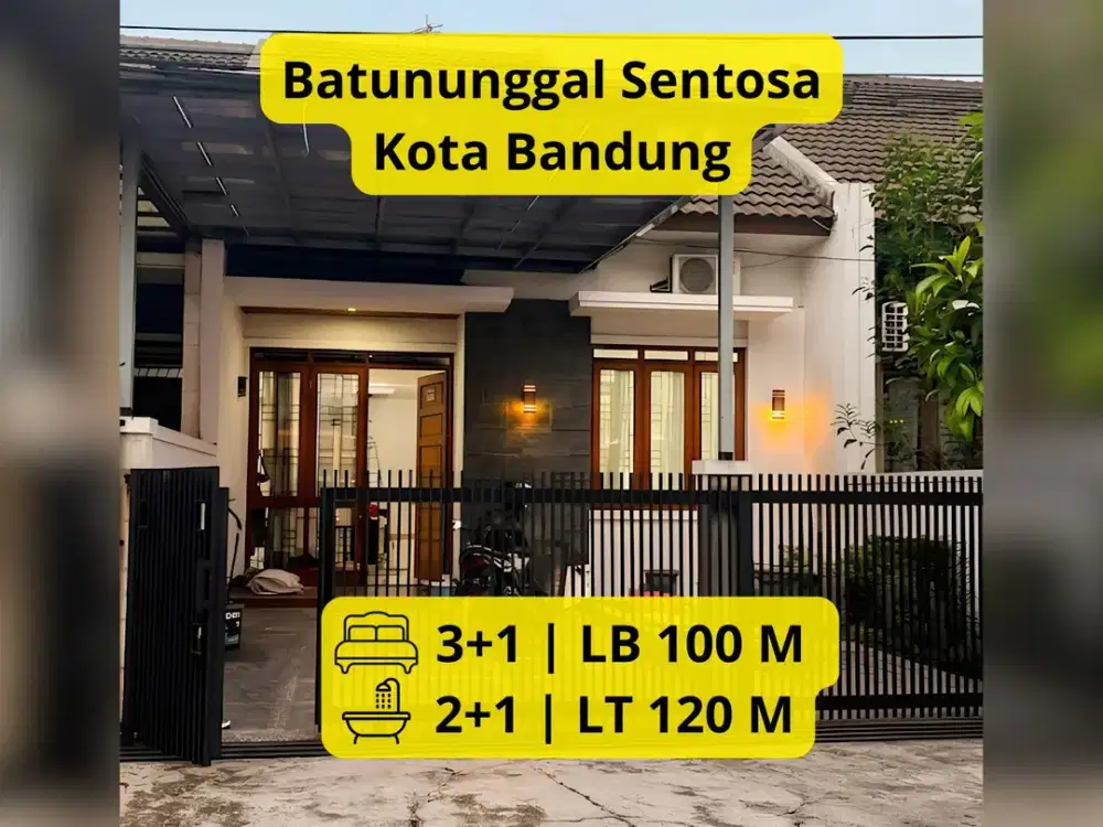 Dijual Rumah di Cluster Batununggal Sentosa – Bandung LT 120 m² | LB 100 m² | 3+1 KT | SHM | Rp 2,5 Milyar