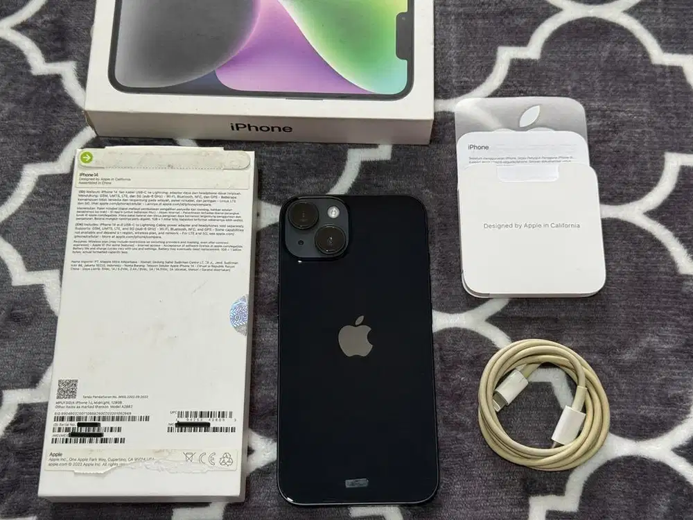 iPhone 14 128Gb Midnight Garansi Digimap Fullset Original Garansi On