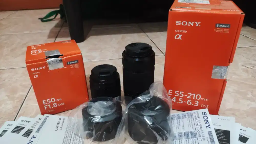 Lensa Sony E50mm F1.8 oss & E 55-210mm F4.5-6.3 oss