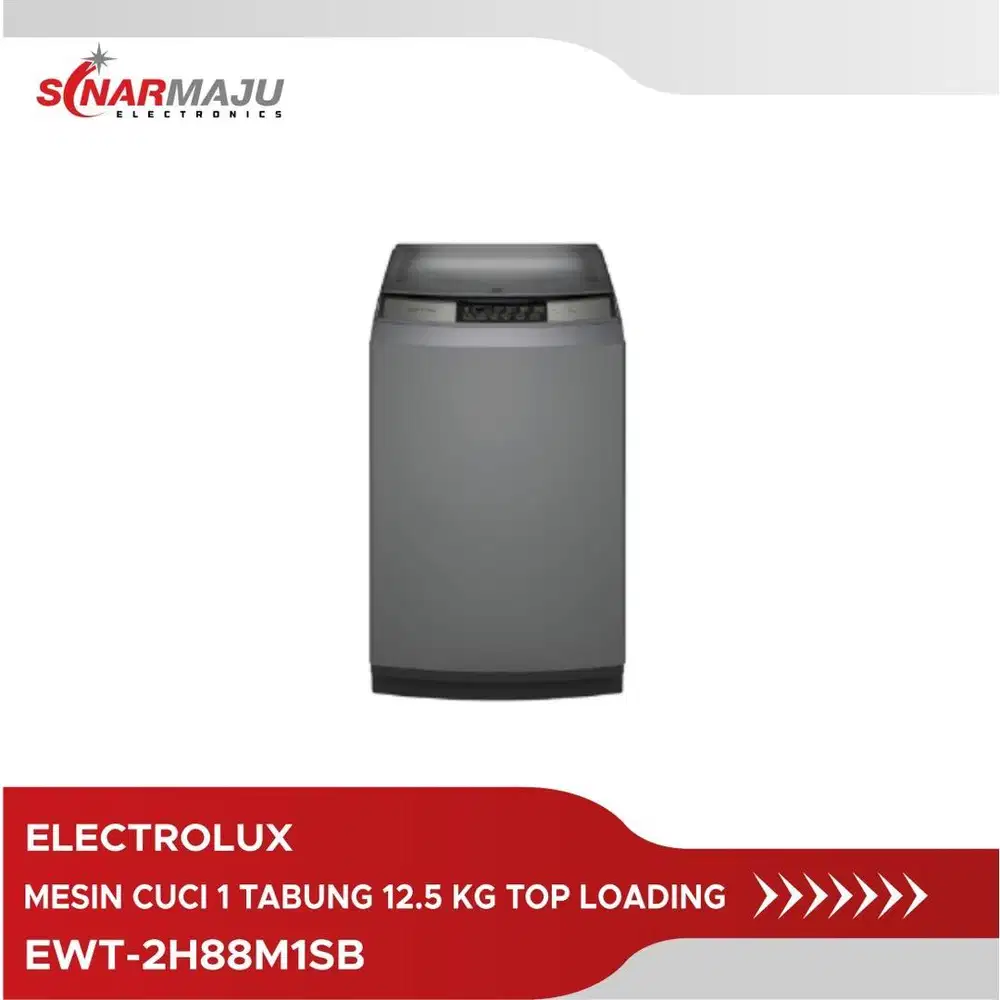 MESIN CUCI 1 TABUNG ELECTROLUX 12.5 KG TOP LOADING EWT-2H88M1SB