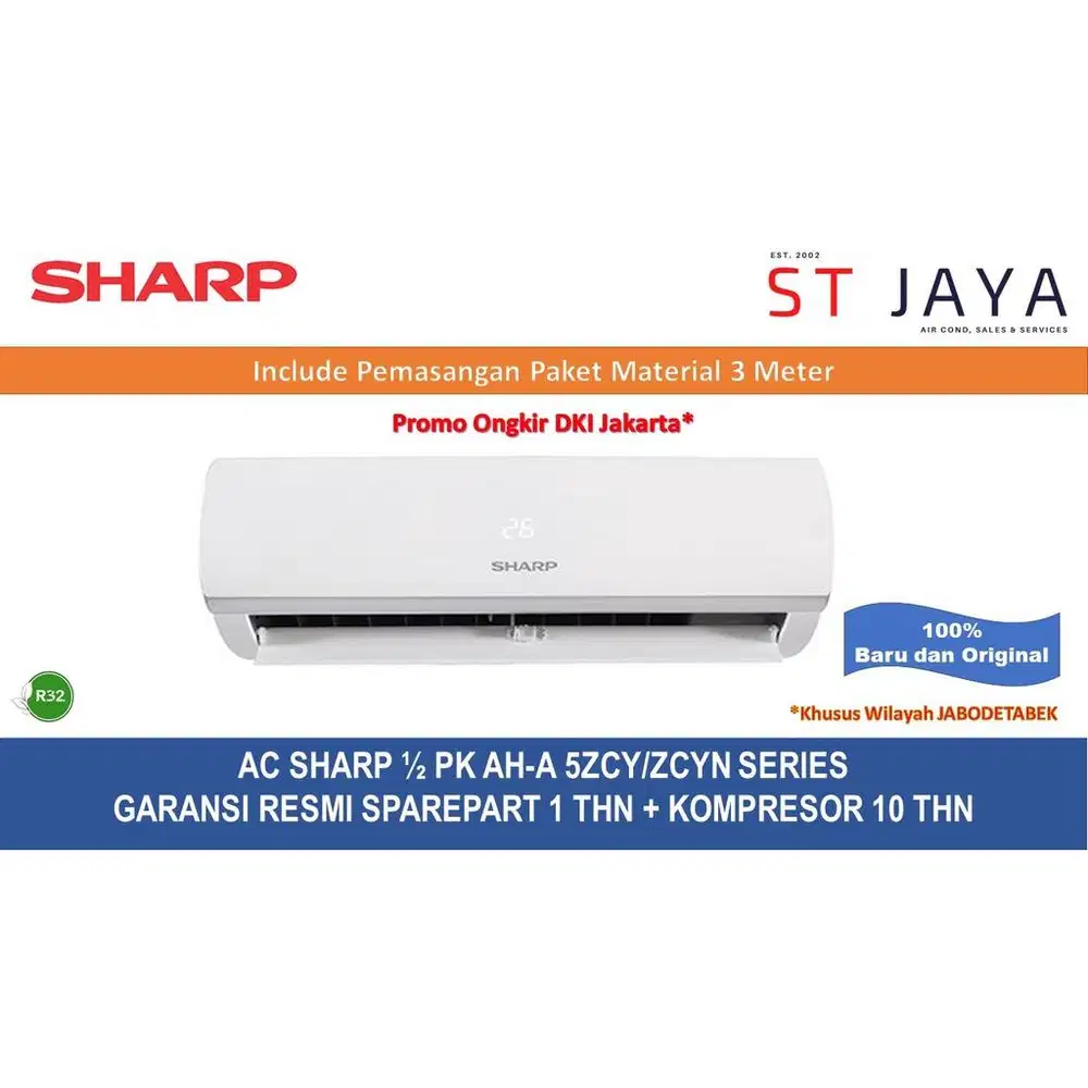 PASANG AC Sharp 1/2 PK AC 1/2 PK AH 5ZCY/ZCYN Low Watt R32