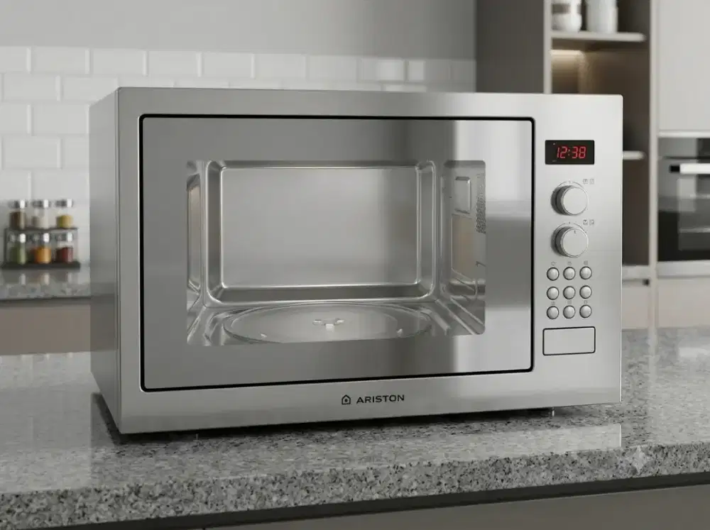 Microwave Ariston Stainless Steel Kondisi Mulus & Normal