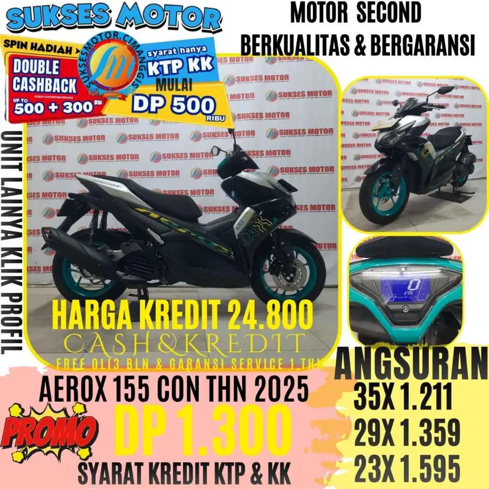 AEROX 155 CON TAHUN 2025 BERGARANSI CASHBACK UPTO 3OORBUAN