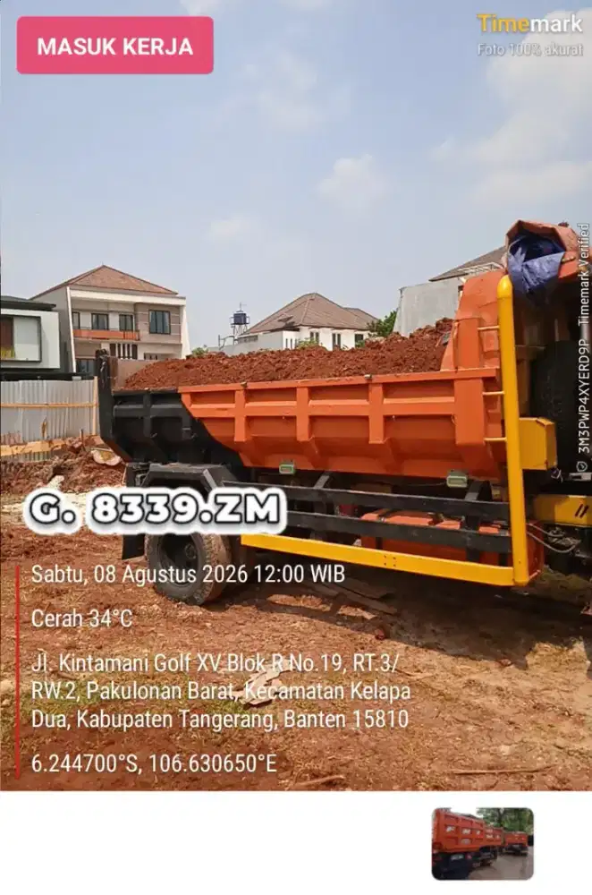 Jasa buang puing dan angkutan tanah