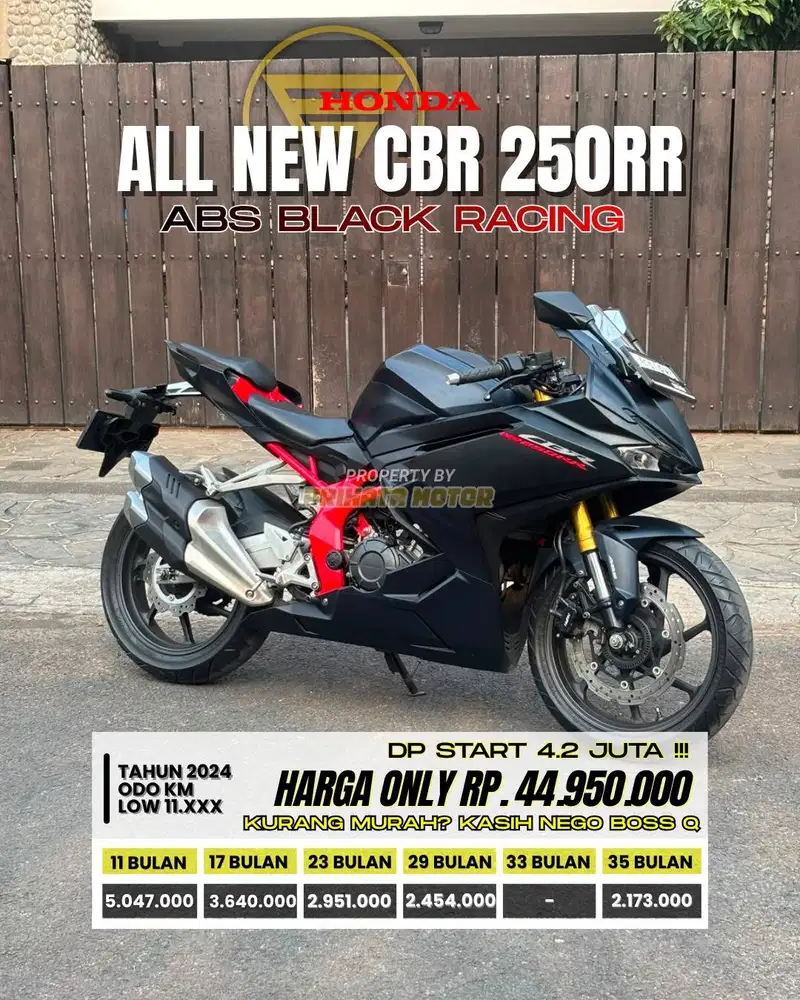 CREDIT DP MULAI 4.2 JUTA !!! HONDA ALL NEW CBR 250RR ABS 2024