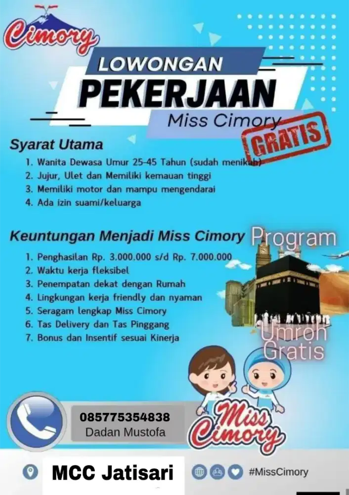 Lowongan kerja sales/marketing Cimory