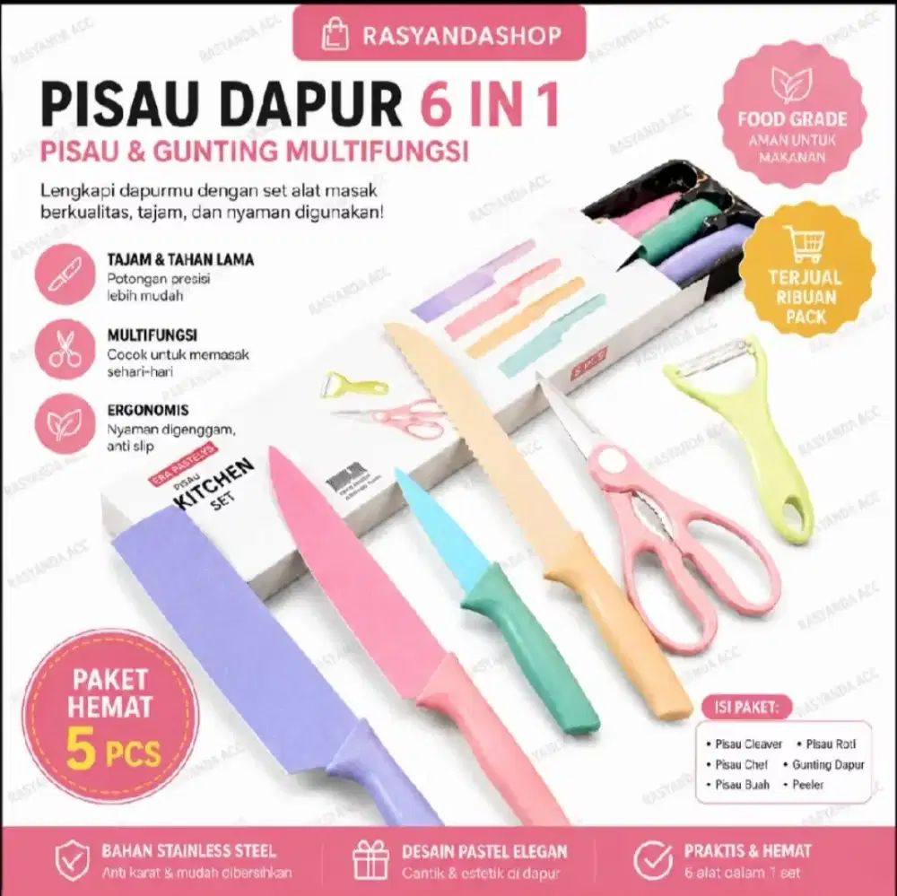 Pisau Dapur 6 in 1