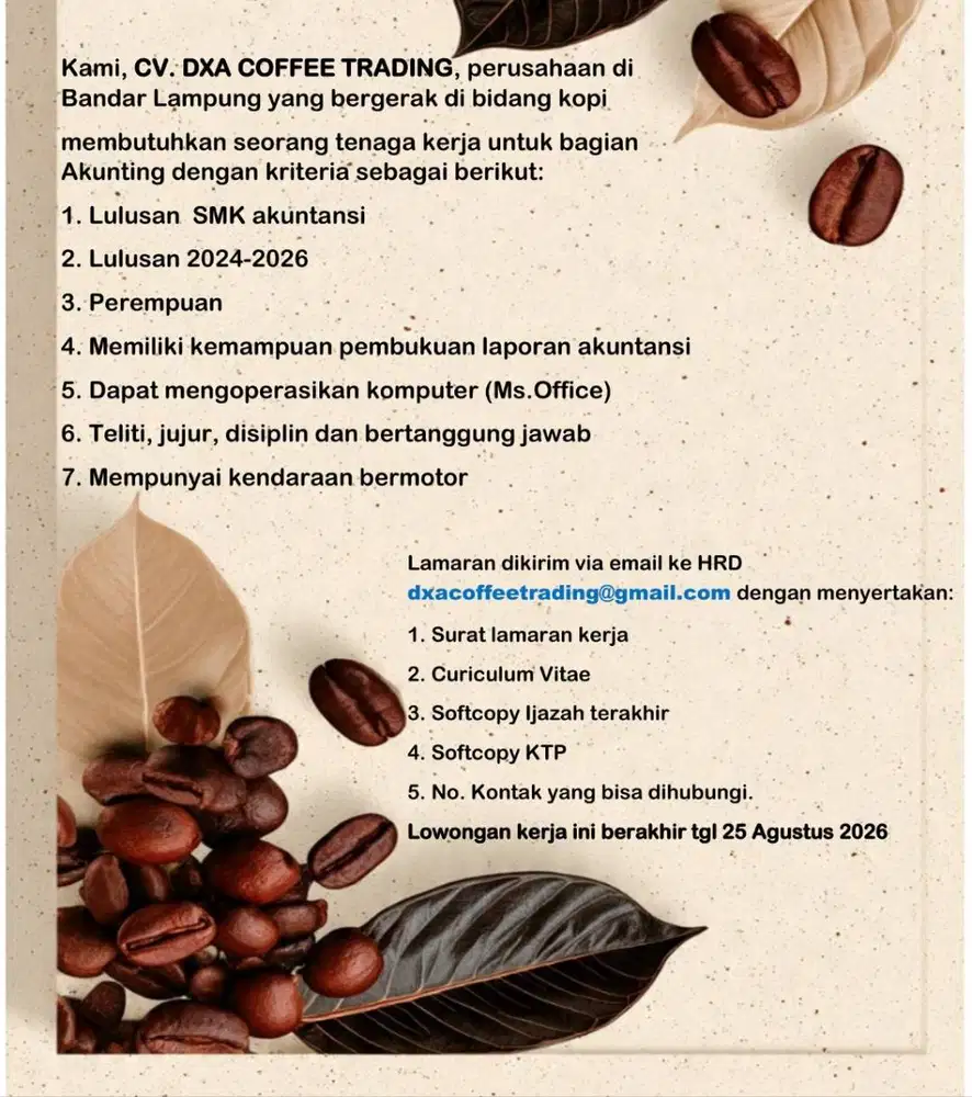 Loker posisi akunting