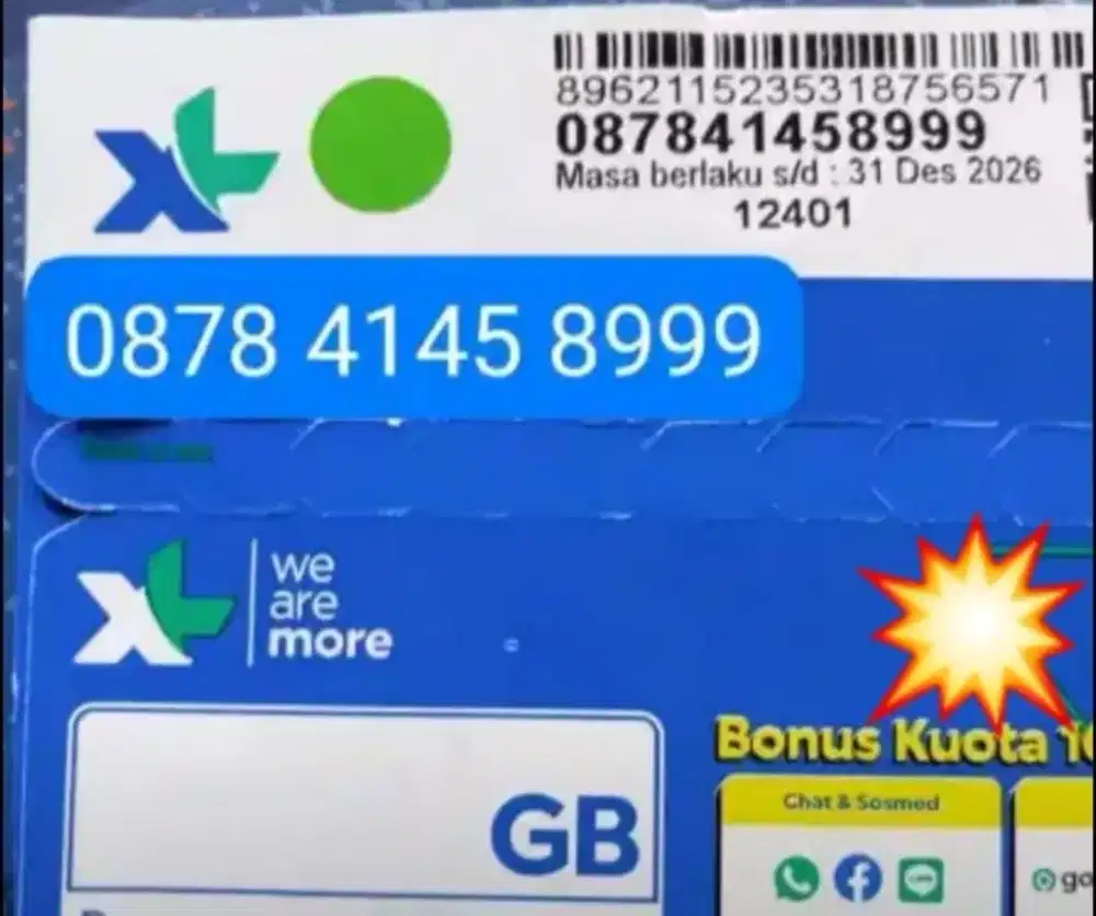 NOMOR CANTIK XL RAPI ISI 3 GB  COCOK BUAT NOMOR USAHA.