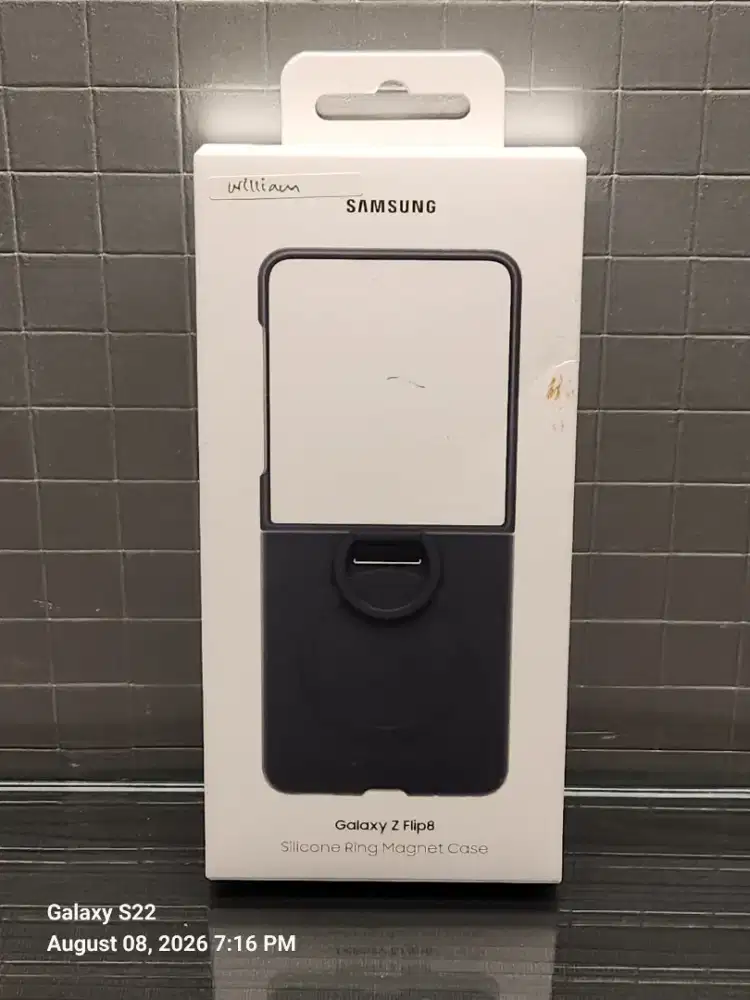 Samsung Z Flip 8 Case Original Grey - Silicone Ring Magnet Case (BNIB)