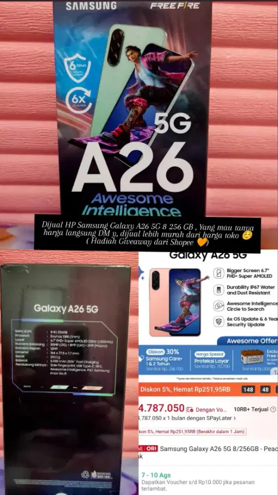 SAMSUNG GALAXY A26 5G 8/256GB -LIGHT GREEN