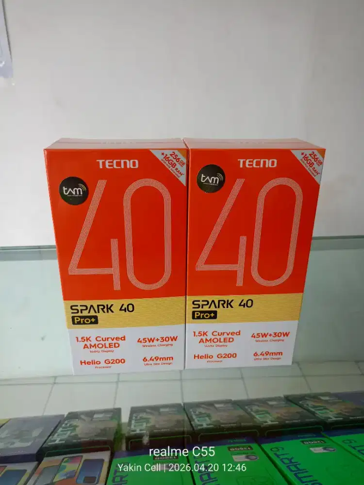 Tecno Spark 40 Pro Pus 8/256 GB Helio G200 LayarCurved  Garansi Resmi
