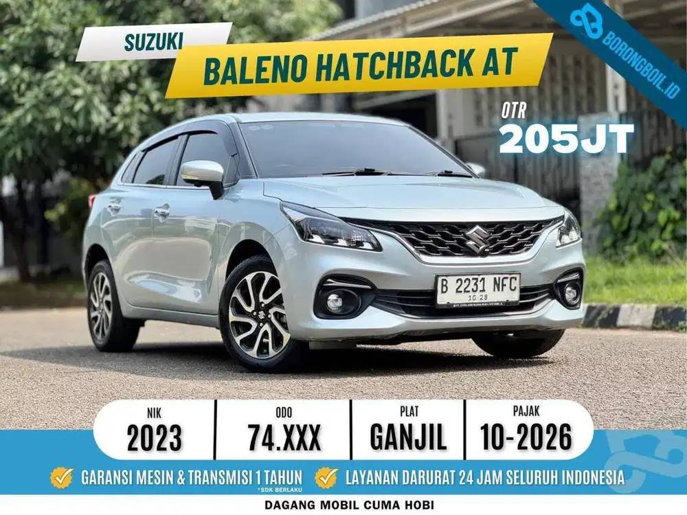 SUZUKI BALENO HATCHBACK AT SILVER METALIK 2023 - SIAP PAKAI