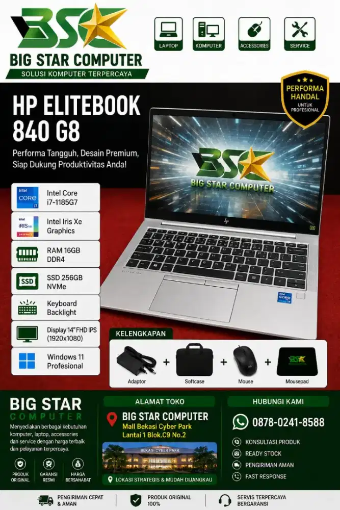 Hp EliteBook 840 G8 Intel Core i7-1185G7 Ram 16GB Ssd 256GB