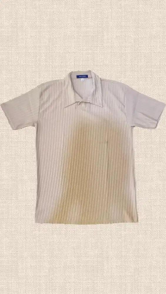 Ribbed polo shirt Cream