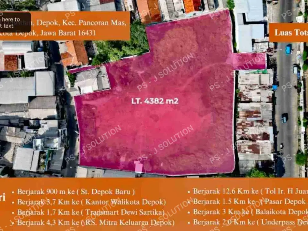 DEVLOPER WAJIB VISIT!! LAHAN CAKEP DEKAT STASIUN DEPOK BARU