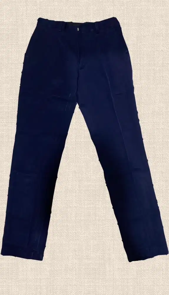Celana Bahan Licin / Unisex / Metallic Navy