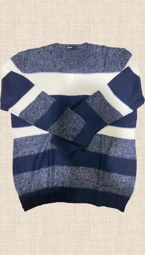 Switer Rajit / Unisex / Blue and White / Corak 3 warna