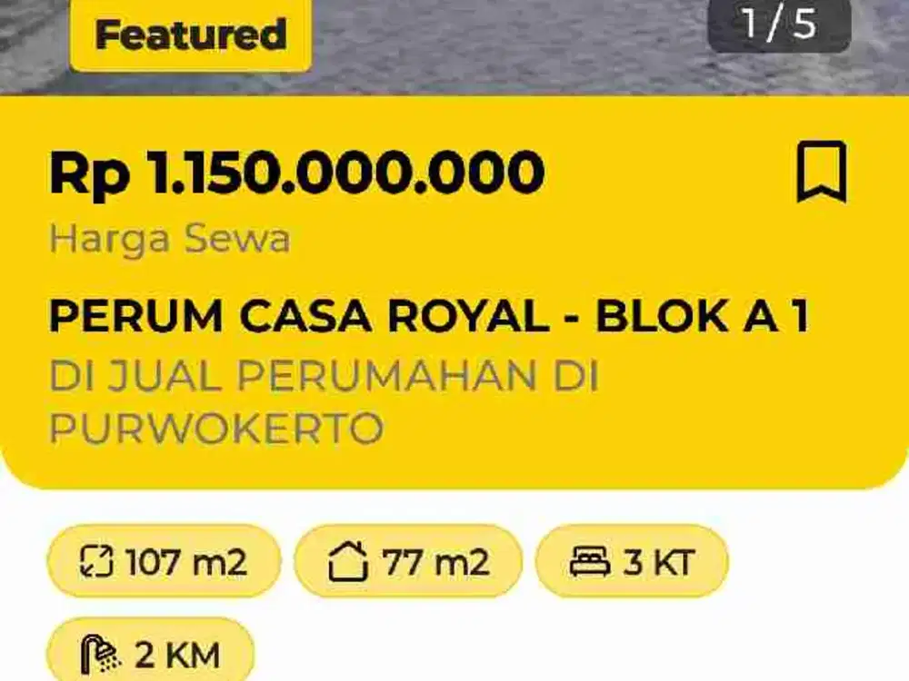 Rumah Di Jual Di Casa Royal Purwokerto