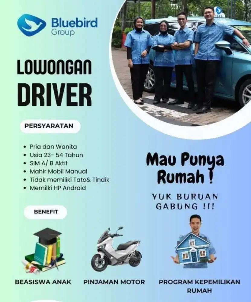 Lowongan Driver Taksi Bluebird !!!