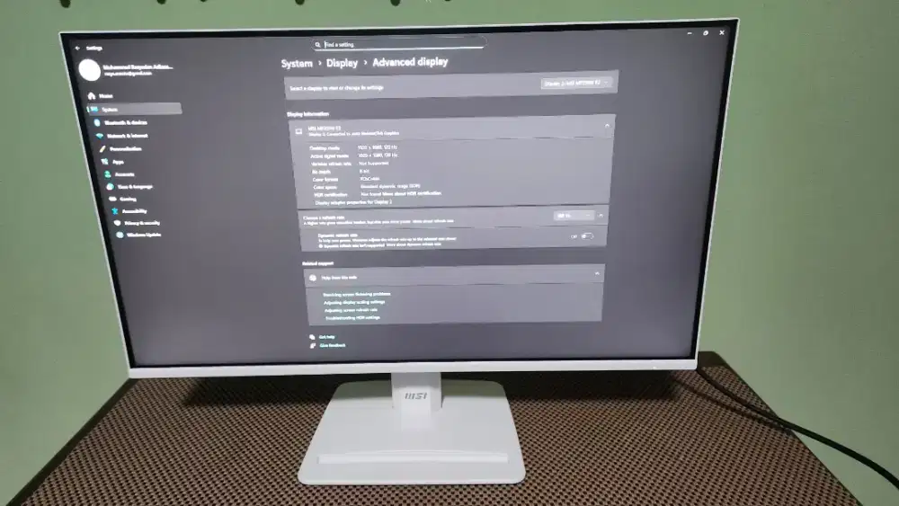 Monitor MSI LED IPS PRO MP251W E2 - Full HD 25 Inch