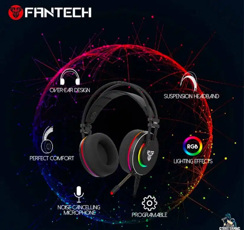 headset gaming Fantech HG23 Octane 7.1 RGB (EARCUP TERKELUPAS)