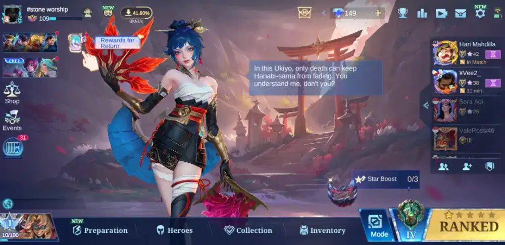 Akun ML Mityc Glory Skin 210