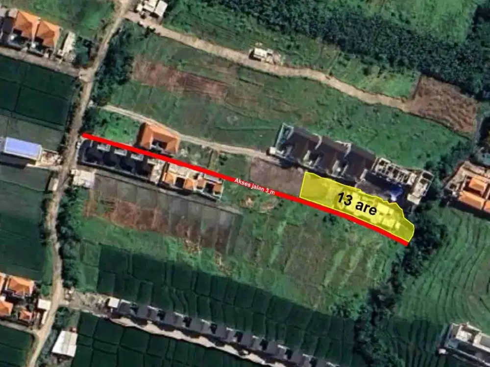 Tanah Luas 1300m2 Dekat Pantai Seseh Canggu - Thumbnail 3