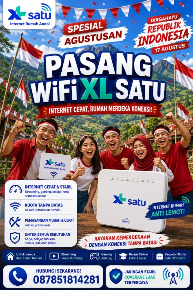 Promo agustus pasang baru wifi Xl Satu