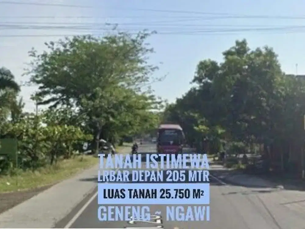 (W) Tanah Pekarangan LD 205 mtr, NOL Jl Raya Propinsi Madiun-NGAWI Bagus
