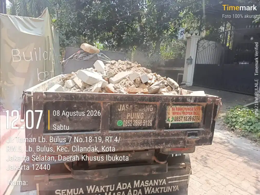 Jasa buang puing dan buang sampah