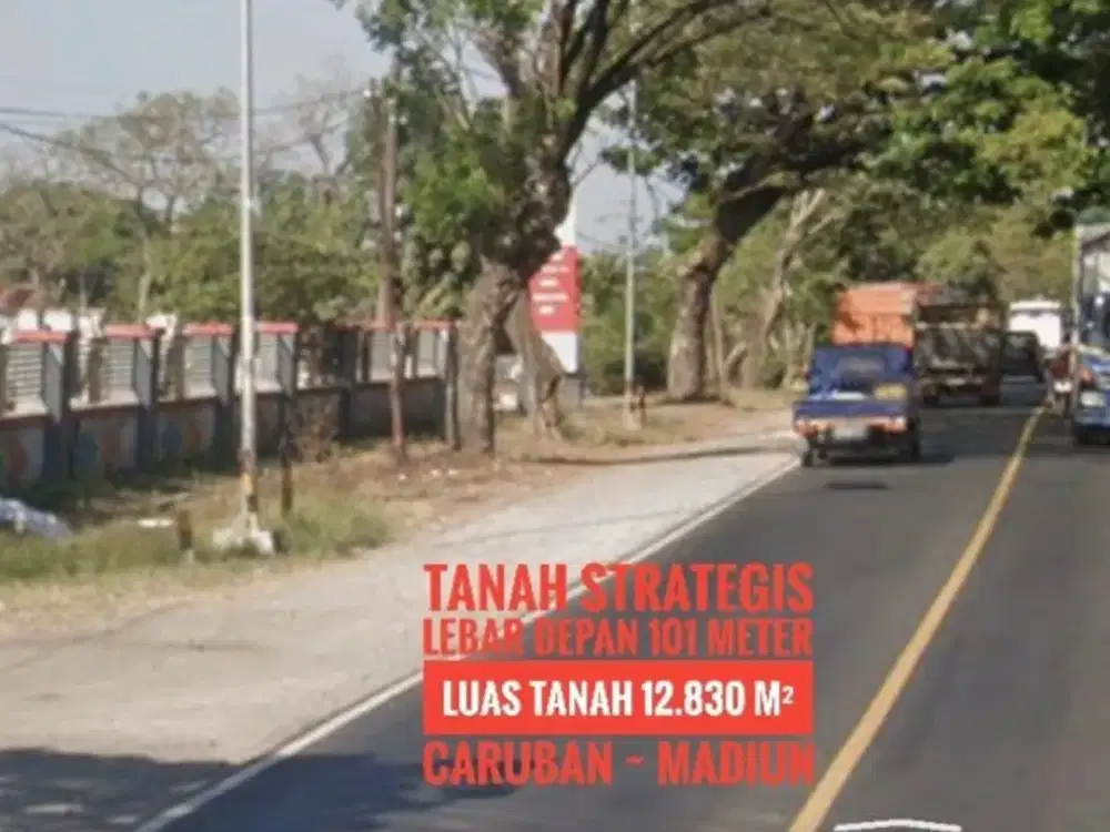 (Bb) Tanah LD 101 mtr, NOL Jalan Raya Propinsi MADIUN - Surabaya, Keren