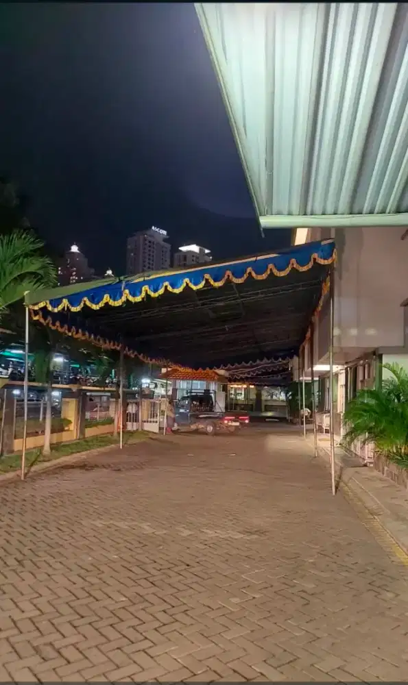 1 unit Tenda polos, bermotif ukuran 3×6