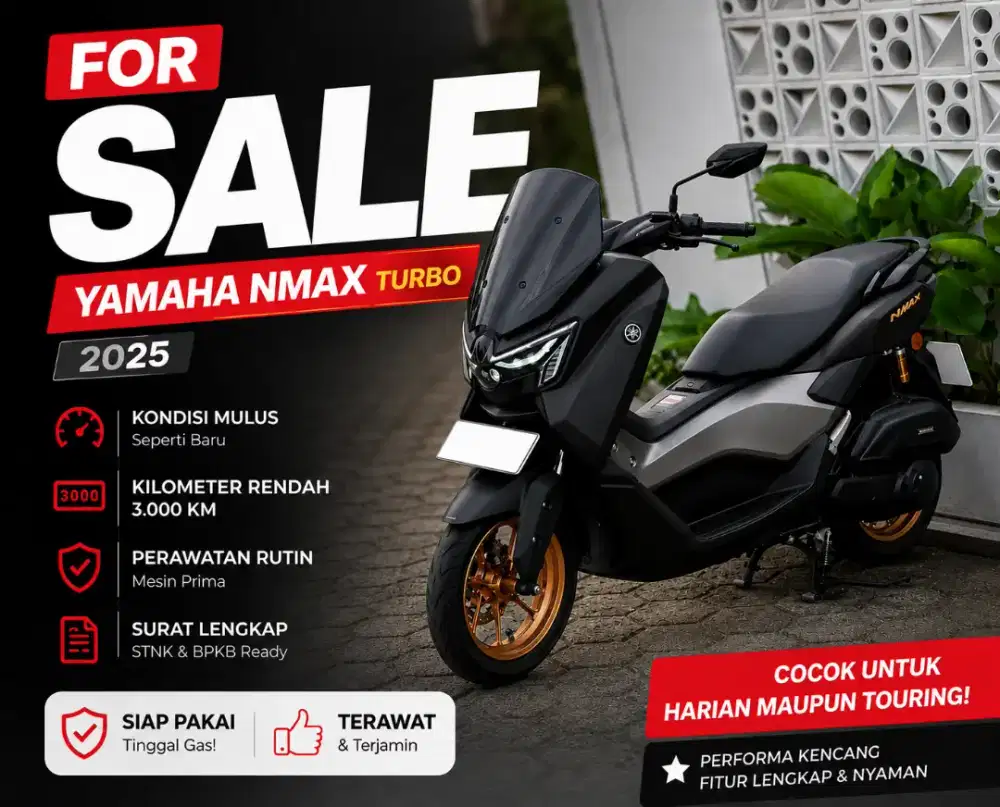 Yamaha NMAX Turbo  2025 KM 2 Ribuan Mulus Like New Siap Pakai