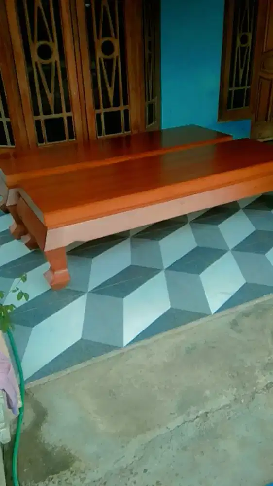 Meja tamu ful jati